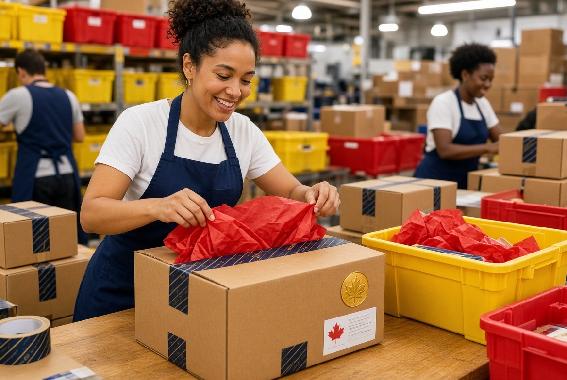 eCommerce warehouse fulfilling online orders